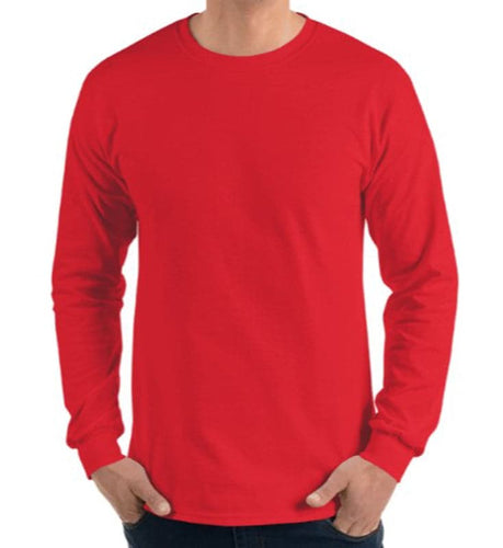 StitchGreen Men's Red Long Sleeve T-Shirt 100% Cotton On 180 GSM (For Wholesale Minimum Quantity 100 pieces) - StitchGreen