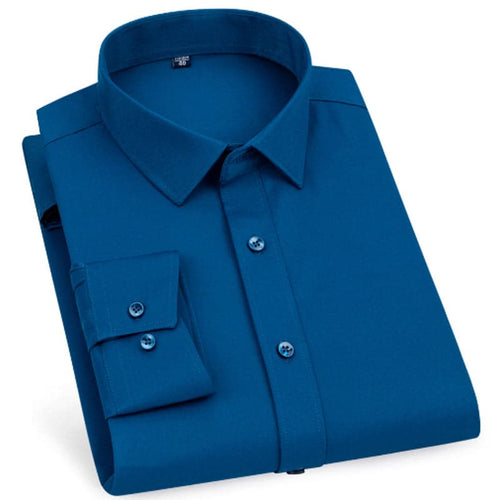 StitchGreen men's royal blue long sleeved formal shirt (Wholesale Minimum Quantity 100 Pieces) - StitchGreen
