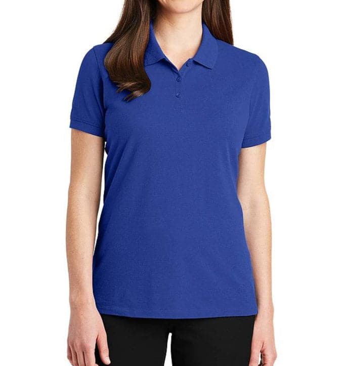StitchGreen Women's Royal Blue Color high quality 100% Cotton Polo T-Shirt with Collar (For Wholesale) - StitchGreen