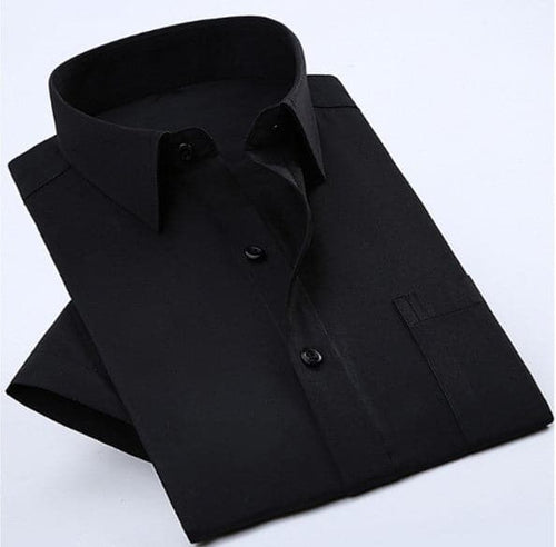 StitchGreen men's black color short sleeve formal shirt (Wholesale Minimum Quantity 100 Pieces) - StitchGreen