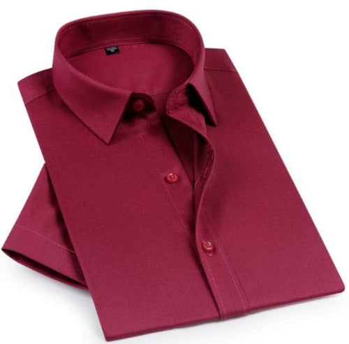 StitchGreen men's red color short sleeve formal shirt (Wholesale Minimum Quantity 100 Pieces) - StitchGreen