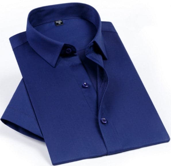 StitchGreen men's royal blue color short sleeve formal shirt (Wholesale Minimum Quantity 100 Pieces) - StitchGreen
