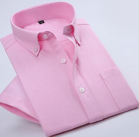 StitchGreen men's baby pink color short sleeve formal shirt (Wholesale Minimum Quantity 100 Pieces) - StitchGreen