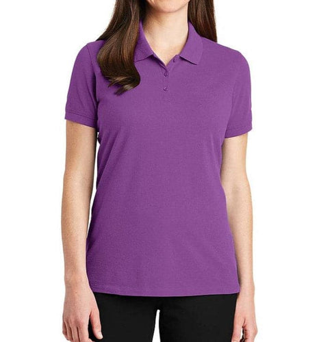 StitchGreen Women's Violet Color high quality 100% Cotton Polo T-Shirt with Collar (For Wholesale) - StitchGreen