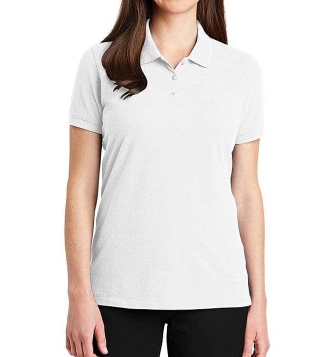 StitchGreen Women's White Color high quality 100% Cotton Polo T-Shirt with Collar (For Wholesale) - StitchGreen