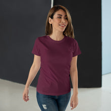 Load image into Gallery viewer, StitchGreen Women&#39;s Round Neck 100% Cotton 180 GSM Maroon T-Shirt - StitchGreen
