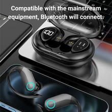 Load image into Gallery viewer, StitchGreen G37 Bluetooth Headphones Wireless Earbuds 48hrs Playback IPX7 Waterproof Earphones Over-Ear Stereo Bass Headset with Earhooks Microphone LED Battery Display for Sports/Workout/Gym
