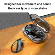 Load image into Gallery viewer, StitchGreen G37 Bluetooth Headphones Wireless Earbuds 48hrs Playback IPX7 Waterproof Earphones Over-Ear Stereo Bass Headset with Earhooks Microphone LED Battery Display for Sports/Workout/Gym
